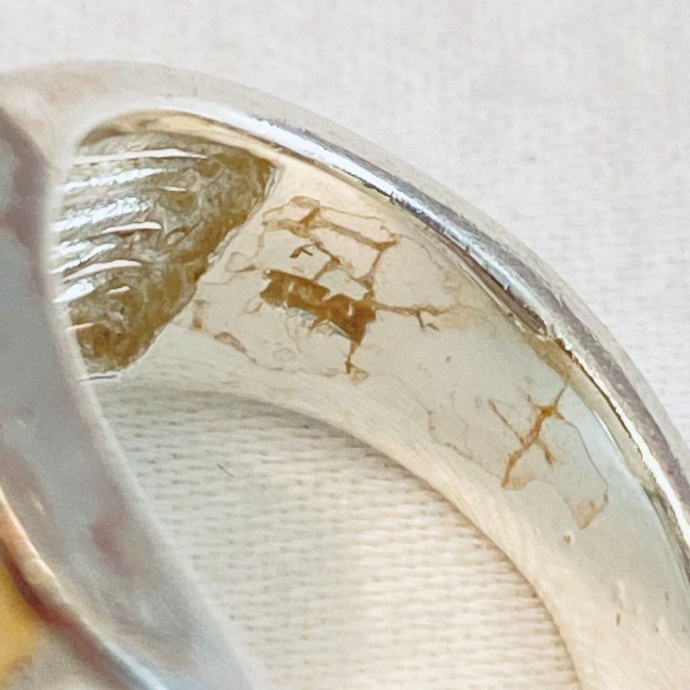 Thailand Silver Ring Large Rectangular Mother Of … - image 8